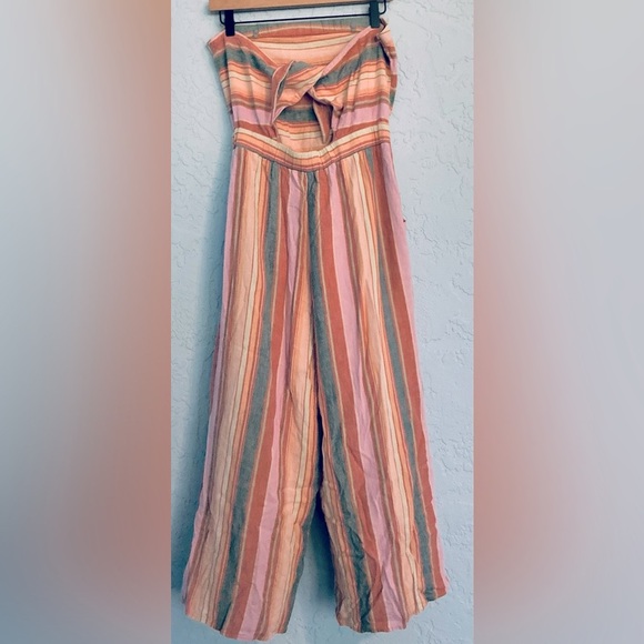 American Eagle Outfitters Wide Leg Pink and Orange Striped Jumpsuit - Picture 7 of 10